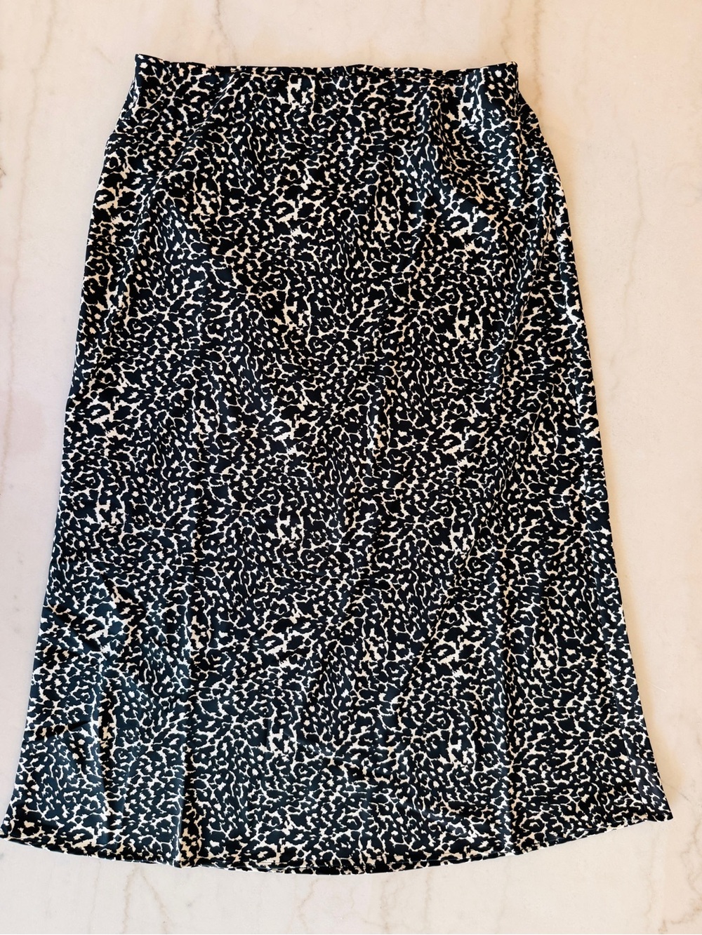 A New Day Black and Cream Leopard Print Midi Skirt